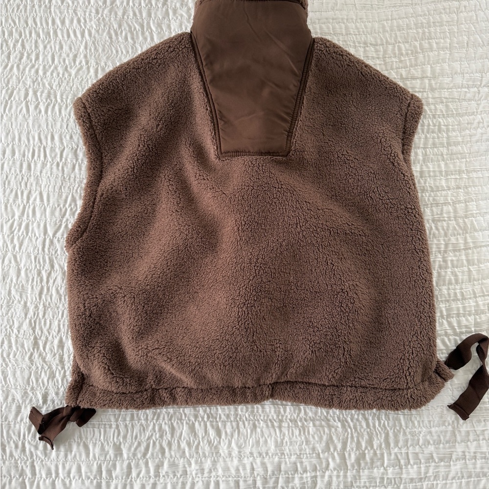 Altard State Nina Oversized Brown Sherpa Vest ( Size XXS) NEW - Picture 6 of 6